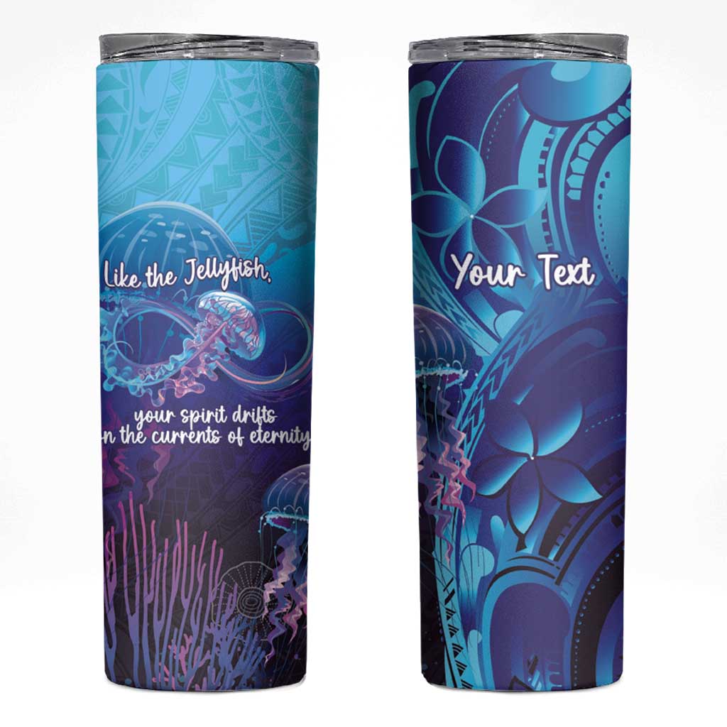 Polynesia Jellyfish Memorial Personalised Skinny Tumbler Infinity Jellies Polynesian Pattern LT14 Purple - Polynesian Pride