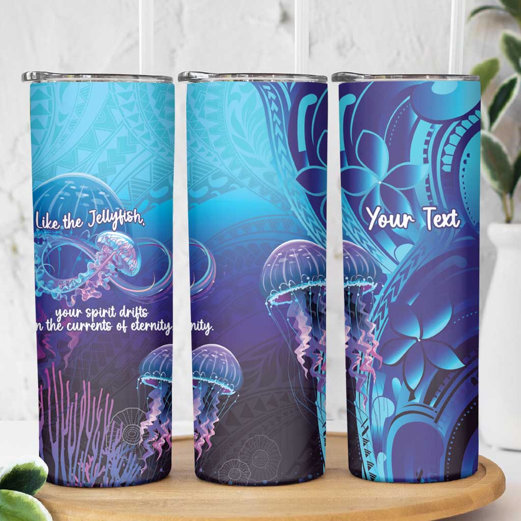 Polynesia Jellyfish Memorial Personalised Skinny Tumbler Infinity Jellies Polynesian Pattern LT14 - Polynesian Pride