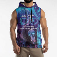 Polynesia Jellyfish Memorial Personalised Sleeveless Hoodie Infinity Jellies Polynesian Pattern LT14 - Polynesian Pride