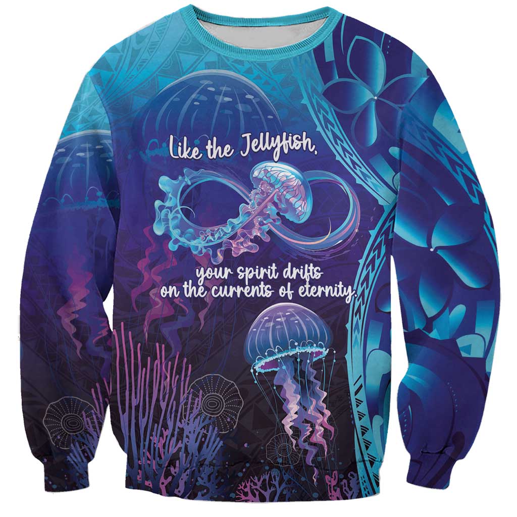 Polynesia Jellyfish Memorial Personalised Sweatshirt Infinity Jellies Polynesian Pattern LT14 Unisex Purple - Polynesian Pride
