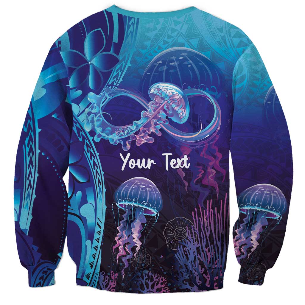 Polynesia Jellyfish Memorial Personalised Sweatshirt Infinity Jellies Polynesian Pattern LT14 - Polynesian Pride
