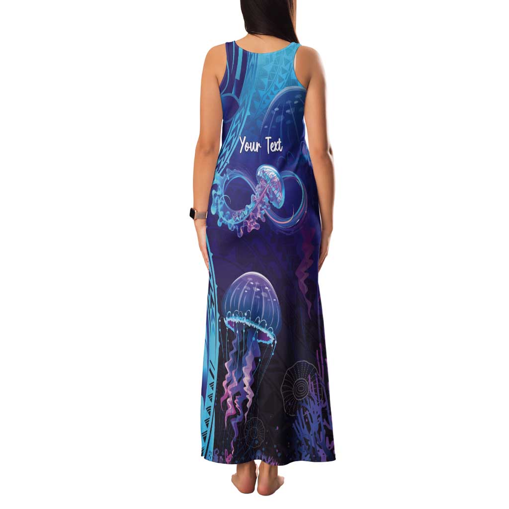 Polynesia Jellyfish Memorial Personalised Tank Maxi Dress Infinity Jellies Polynesian Pattern LT14 - Polynesian Pride