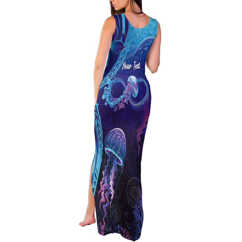Polynesia Jellyfish Memorial Personalised Tank Maxi Dress Infinity Jellies Polynesian Pattern LT14 - Polynesian Pride