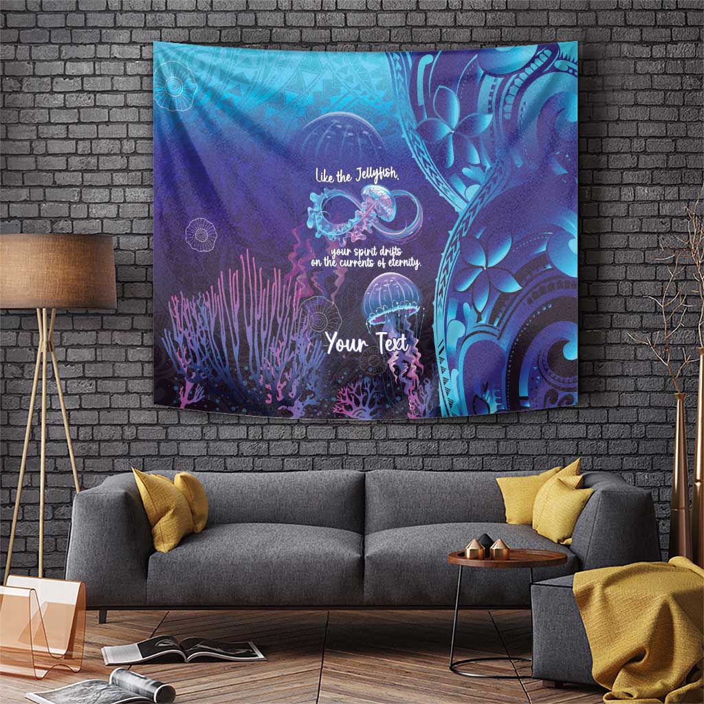 Polynesia Jellyfish Memorial Personalised Tapestry Infinity Jellies Polynesian Pattern LT14 Purple - Polynesian Pride