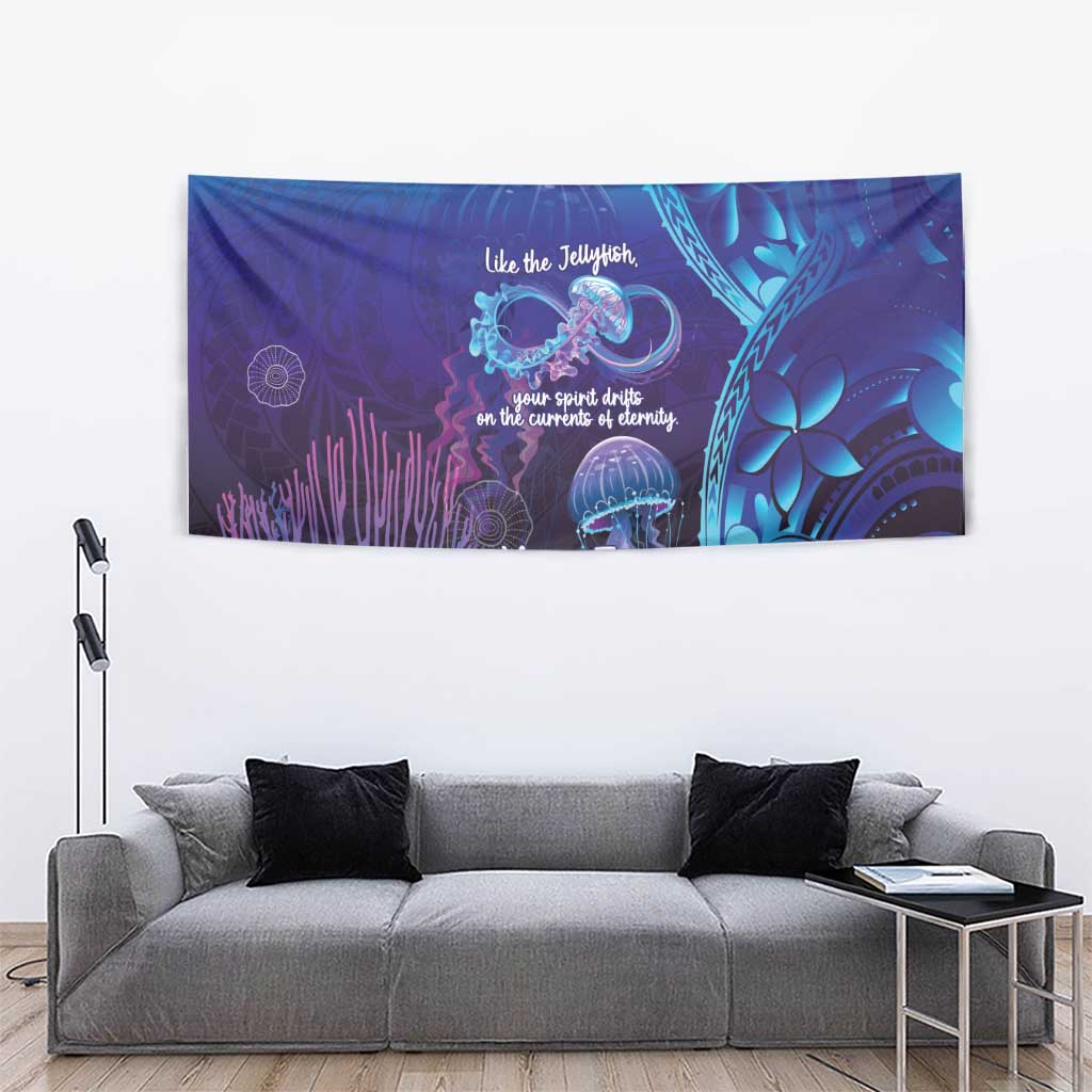 Polynesia Jellyfish Memorial Personalised Tapestry Infinity Jellies Polynesian Pattern LT14 - Polynesian Pride