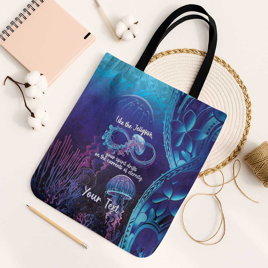 Polynesia Jellyfish Memorial Personalised Tote Bag Infinity Jellies Polynesian Pattern LT14 Black Strap One Size Purple - Polynesian Pride