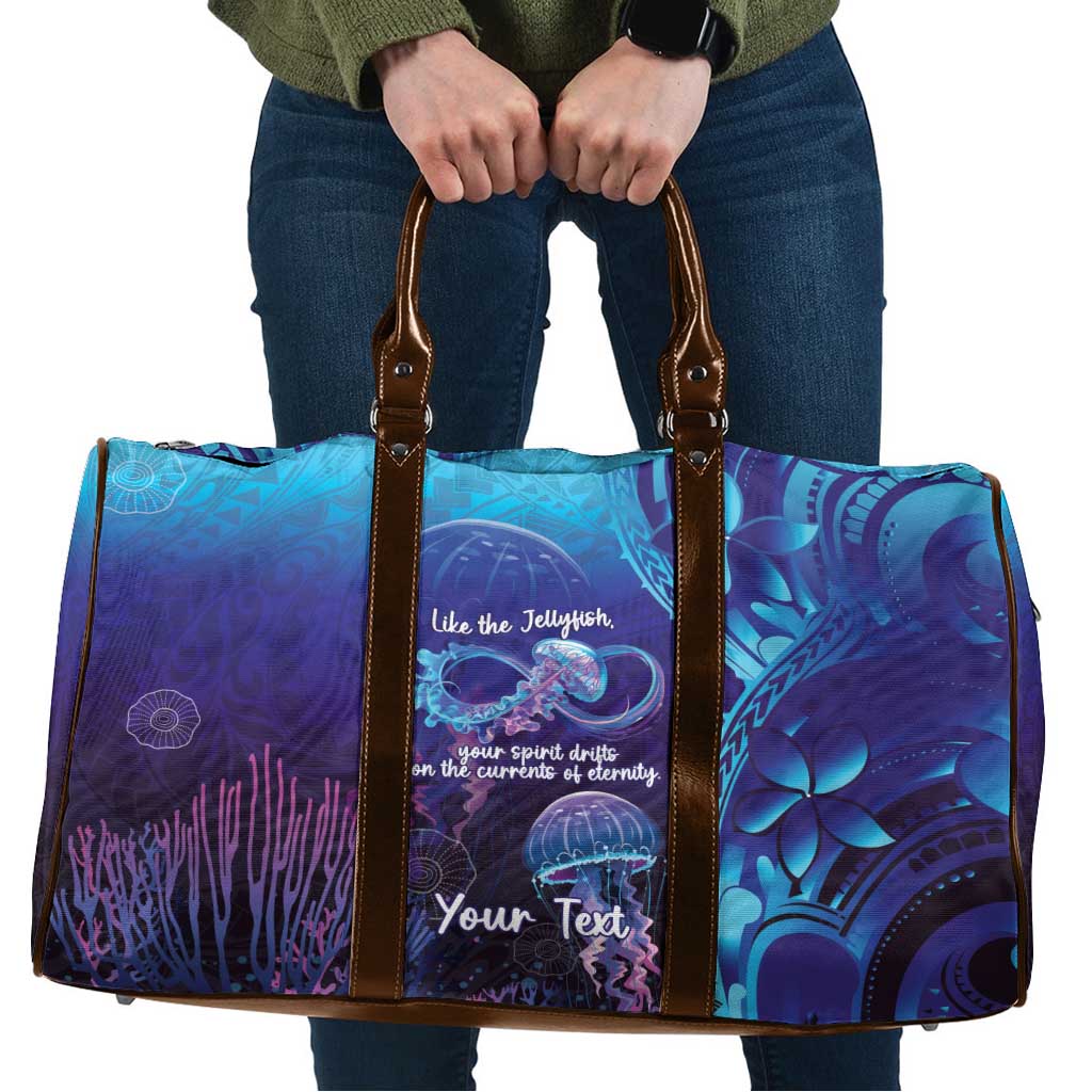 Polynesia Jellyfish Memorial Personalised Travel Bag Infinity Jellies Polynesian Pattern LT14 Purple - Polynesian Pride