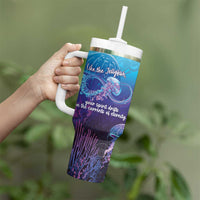 Polynesia Jellyfish Memorial Personalised Tumbler With Handle Infinity Jellies Polynesian Pattern LT14 - Polynesian Pride