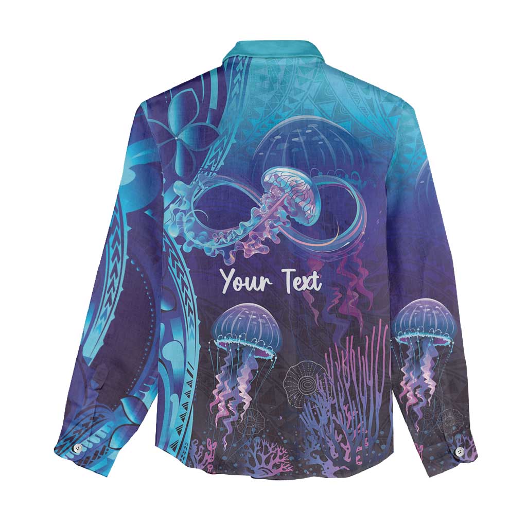 Polynesia Jellyfish Memorial Personalised Women Casual Shirt Infinity Jellies Polynesian Pattern LT14 - Polynesian Pride