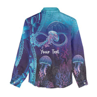 Polynesia Jellyfish Memorial Personalised Women Casual Shirt Infinity Jellies Polynesian Pattern LT14 - Polynesian Pride