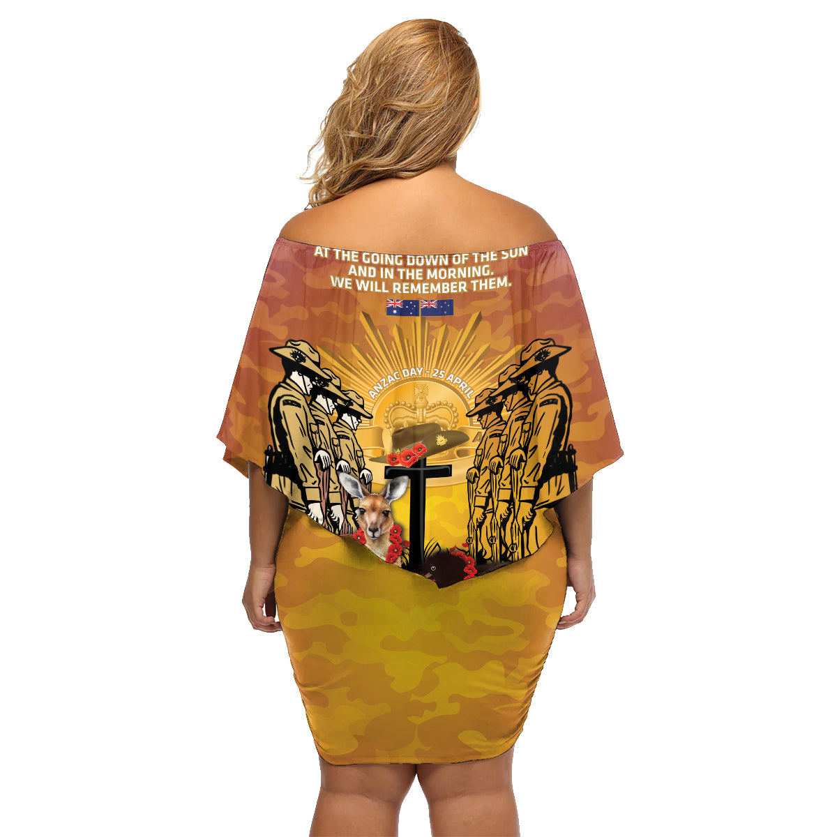 Australia And New Zealand ANZAC Family Matching Off Shoulder Short Dress and Hawaiian Shirt Aussie Kangaroo With Aotearoa Kiwi Lest We Forget