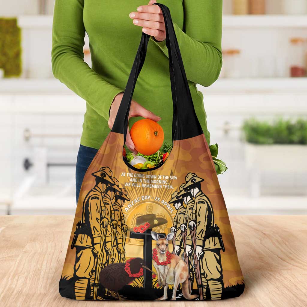 Australia And New Zealand ANZAC Grocery Bag Aussie Kangaroo With Aotearoa Kiwi Lest We Forget LT14 - Polynesian Pride