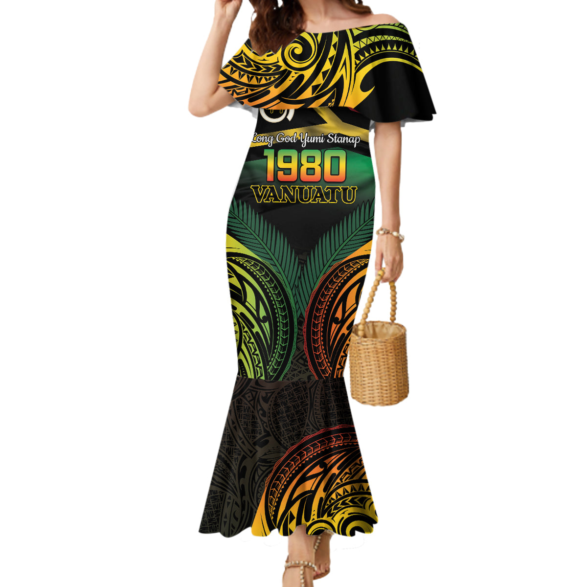 Vanuatu 1980 Mermaid Dress Hapi 44 Yia Indipendens Anivesari