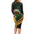 Personalised Vanuatu Independence Day Long Sleeve Bodycon Dress July 30 Vanuatuan Pig Tusk