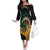 Personalised Vanuatu Independence Day Off The Shoulder Long Sleeve Dress July 30 Vanuatuan Pig Tusk