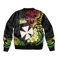 Wallis and Futuna Victory Day Bomber Jacket Liberty Equality Fraternity Polynesian Plumeria