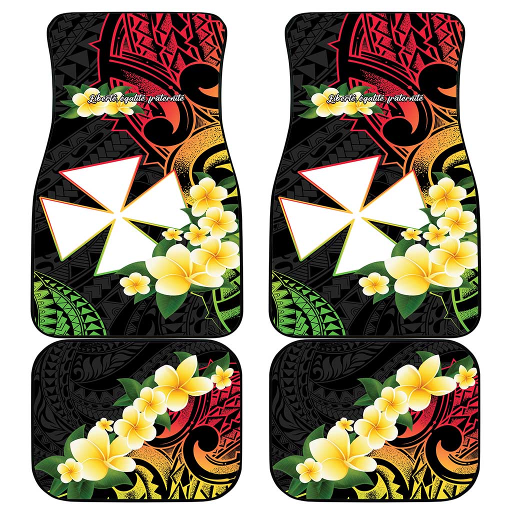 Wallis and Futuna Victory Day Car Mats Liberty Equality Fraternity Polynesian Plumeria