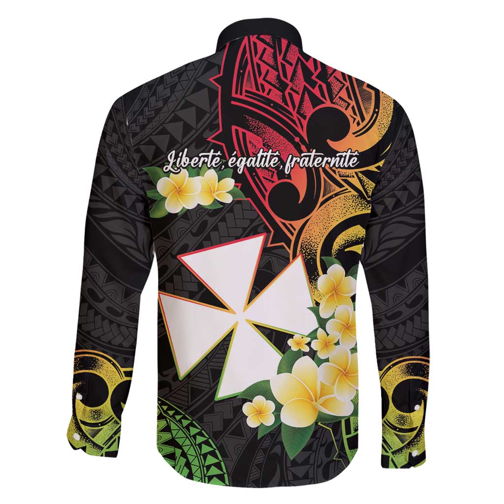 Wallis and Futuna Victory Day Family Matching Mermaid Dress and Hawaiian Shirt Liberty Equality Fraternity Polynesian Plumeria