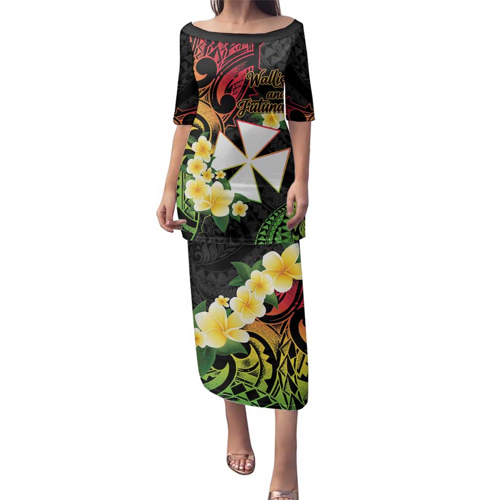 Wallis and Futuna Victory Day Family Matching Puletasi and Hawaiian Shirt Liberty Equality Fraternity Polynesian Plumeria