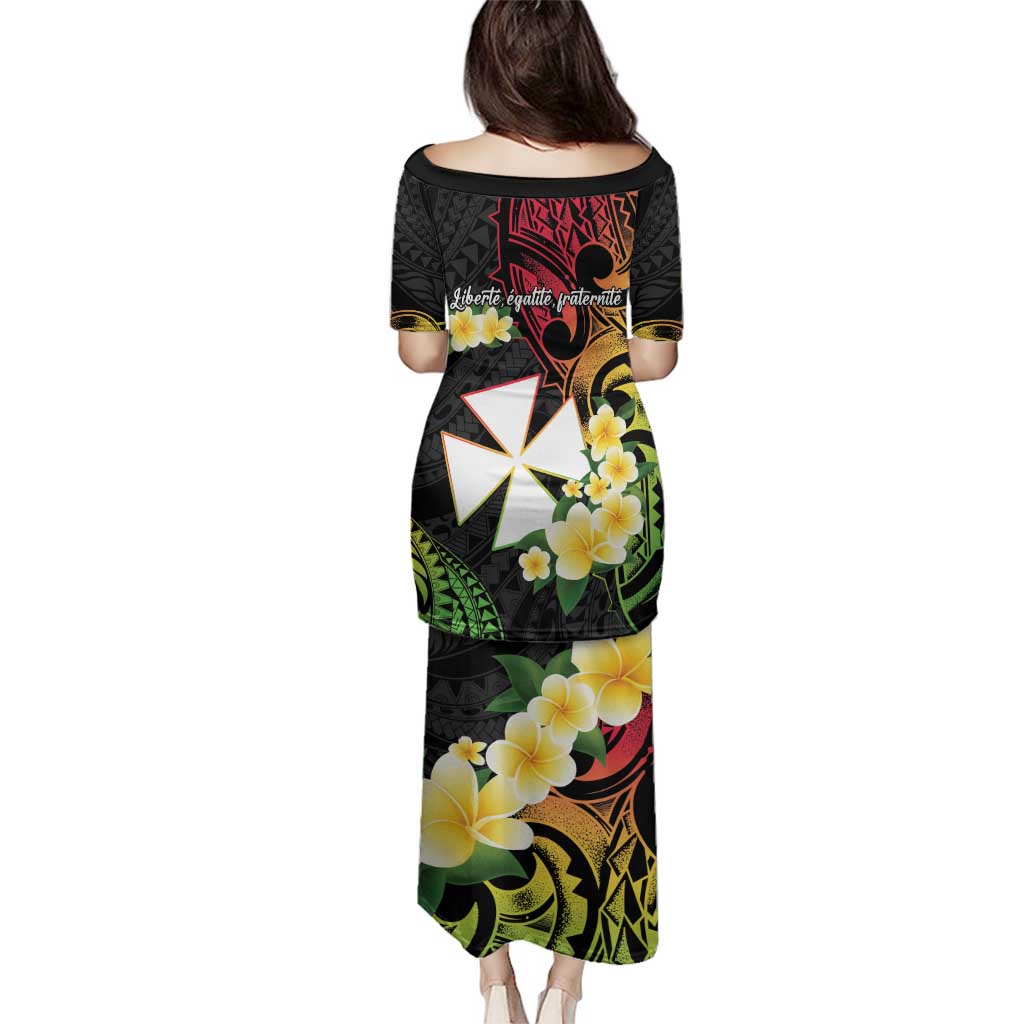 Wallis and Futuna Victory Day Family Matching Puletasi and Hawaiian Shirt Liberty Equality Fraternity Polynesian Plumeria