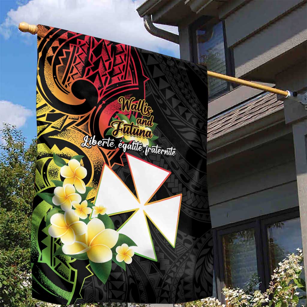 Wallis and Futuna Victory Day Garden Flag Liberty Equality Fraternity Polynesian Plumeria