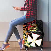 Wallis and Futuna Victory Day Luggage Cover Liberty Equality Fraternity Polynesian Plumeria