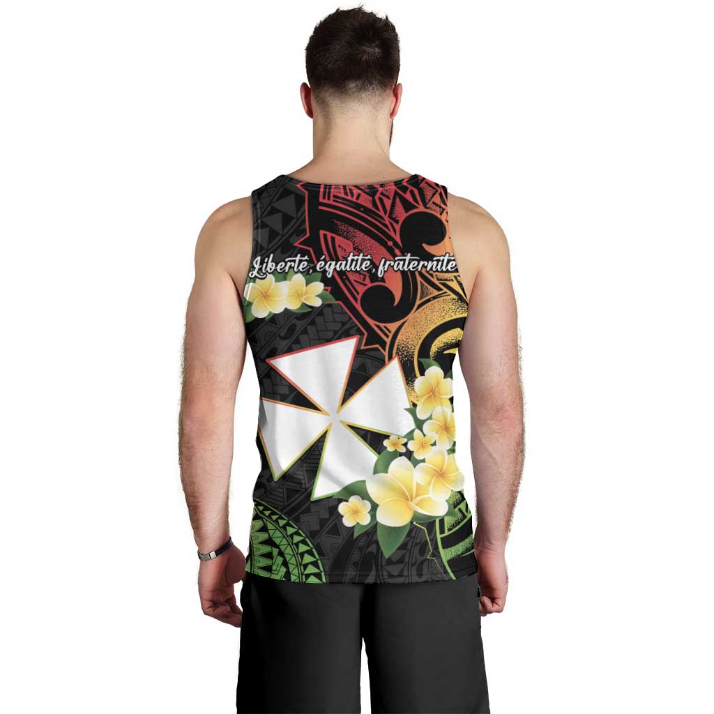 Wallis and Futuna Victory Day Men Tank Top Liberty Equality Fraternity Polynesian Plumeria