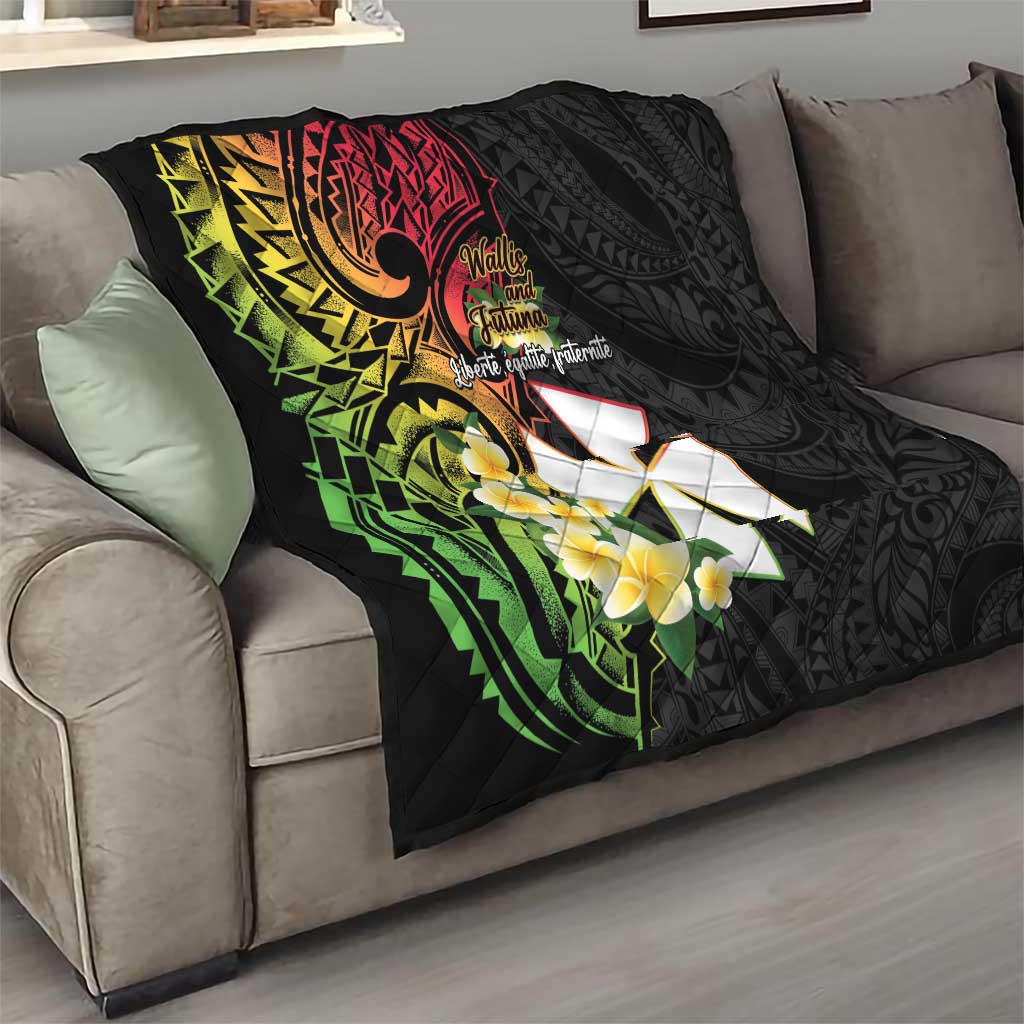 Wallis and Futuna Victory Day Quilt Liberty Equality Fraternity Polynesian Plumeria