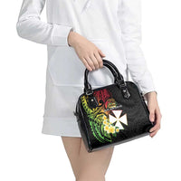 Wallis and Futuna Victory Day Shoulder Handbag Liberty Equality Fraternity Polynesian Plumeria
