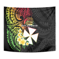 Wallis and Futuna Victory Day Tapestry Liberty Equality Fraternity Polynesian Plumeria