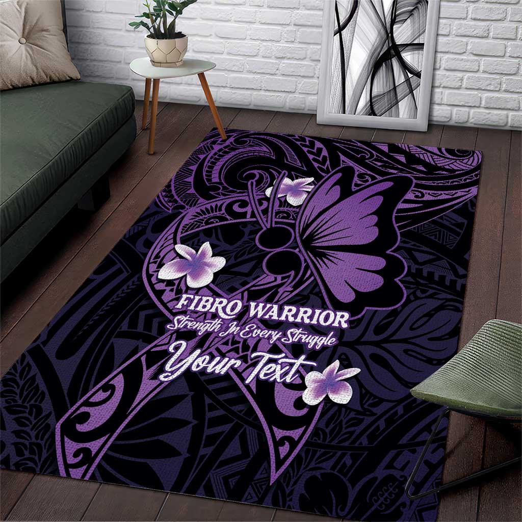 Personalised Fibromyalgia Awareness Month Area Rug Fibro Warrior Strength In Every Struggle