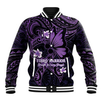 Personalised Fibromyalgia Awareness Month Baseball Jacket Fibro Warrior Strength In Every Struggle LT14 Unisex Purple - Polynesian Pride