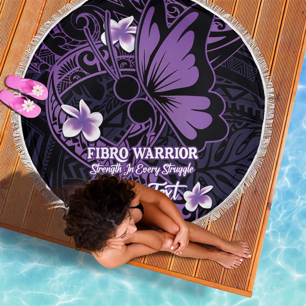 Personalised Fibromyalgia Awareness Month Beach Blanket Fibro Warrior Strength In Every Struggle LT14 - Polynesian Pride