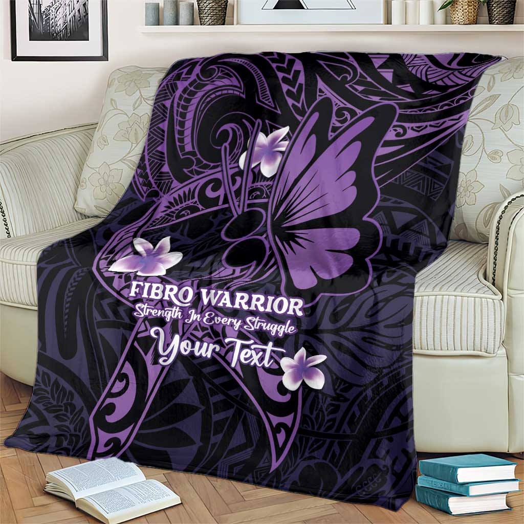 Personalised Fibromyalgia Awareness Month Blanket Fibro Warrior Strength In Every Struggle LT14 - Polynesian Pride