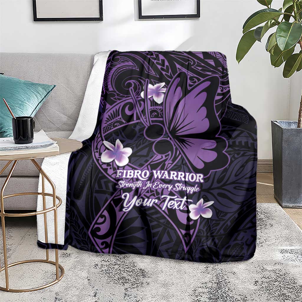 Personalised Fibromyalgia Awareness Month Blanket Fibro Warrior Strength In Every Struggle LT14 - Polynesian Pride