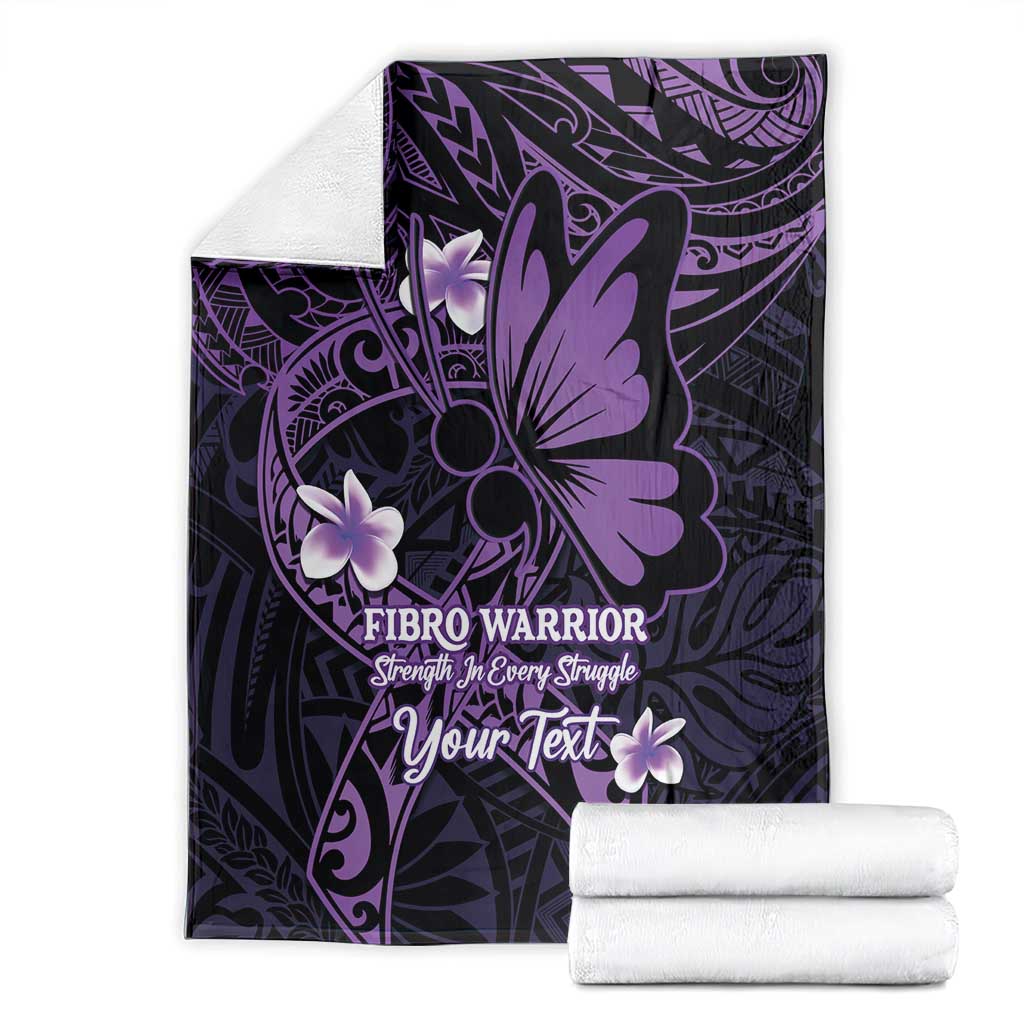Personalised Fibromyalgia Awareness Month Blanket Fibro Warrior Strength In Every Struggle LT14 - Polynesian Pride