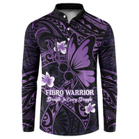 Personalised Fibromyalgia Awareness Month Button Sweatshirt Fibro Warrior Strength In Every Struggle LT14 Purple - Polynesian Pride