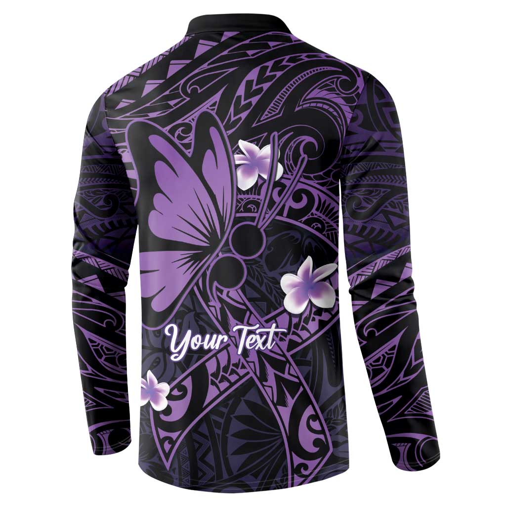 Personalised Fibromyalgia Awareness Month Button Sweatshirt Fibro Warrior Strength In Every Struggle LT14 - Polynesian Pride
