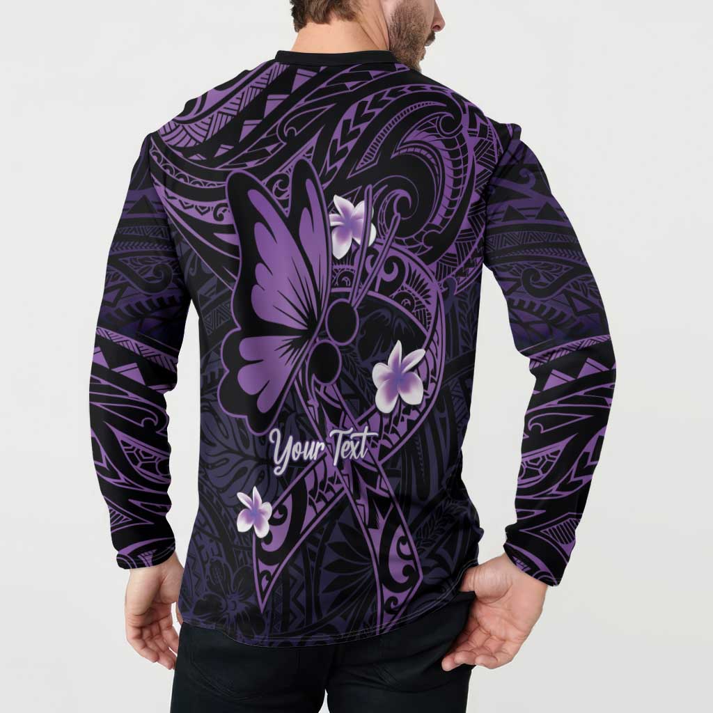 Personalised Fibromyalgia Awareness Month Button Sweatshirt Fibro Warrior Strength In Every Struggle LT14 - Polynesian Pride