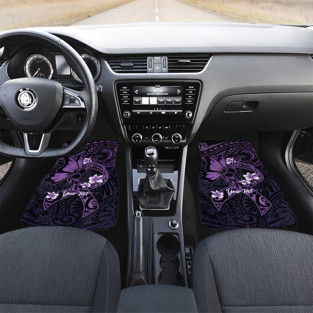 Personalised Fibromyalgia Awareness Month Car Mats Fibro Warrior Strength In Every Struggle LT14 Set 2pcs - Front Purple - Polynesian Pride