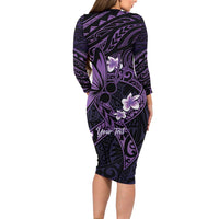 Personalised Fibromyalgia Awareness Month Family Matching Long Sleeve Bodycon Dress and Hawaiian Shirt Fibro Warrior Strength In Every Struggle