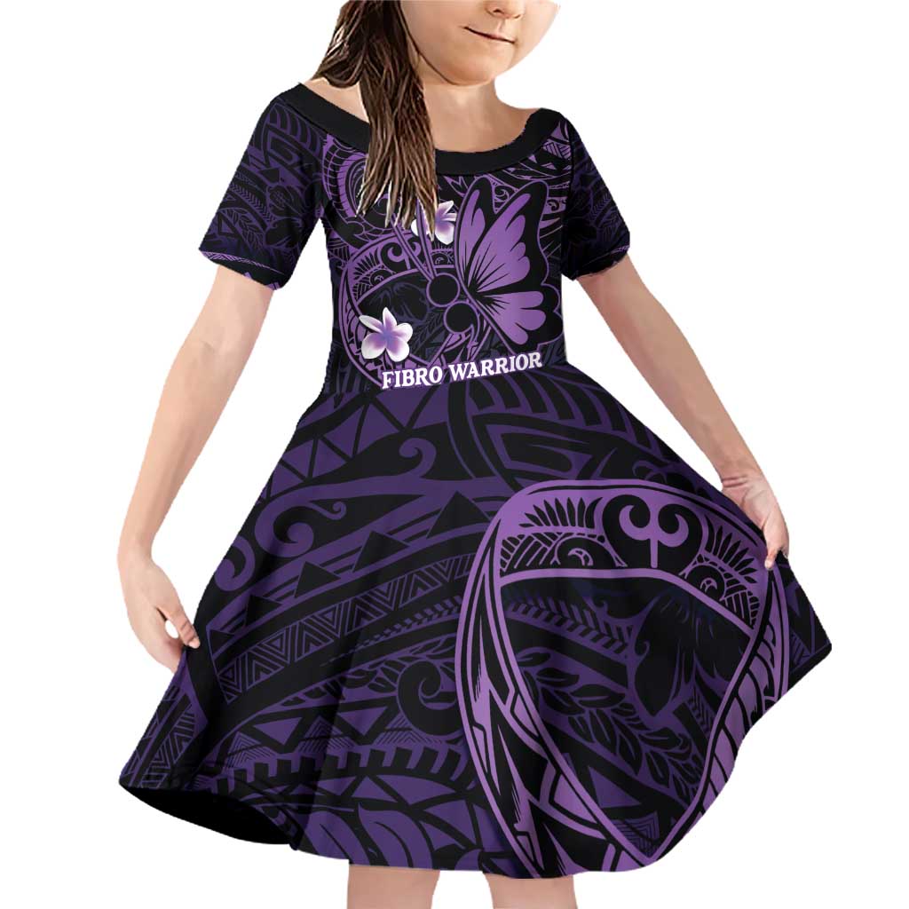 Personalised Fibromyalgia Awareness Month Family Matching Off Shoulder Short Dress and Hawaiian Shirt Fibro Warrior Strength In Every Struggle