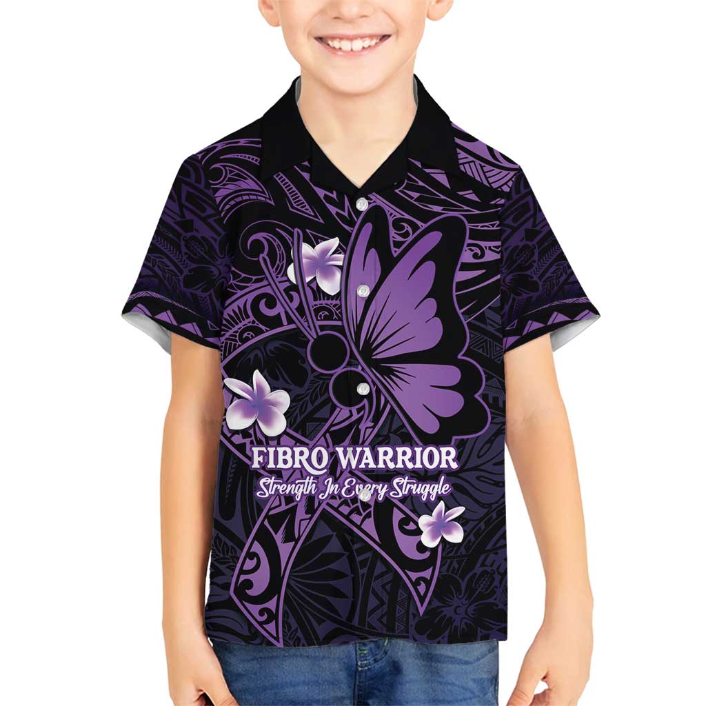 Personalised Fibromyalgia Awareness Month Family Matching Tank Maxi Dress and Hawaiian Shirt Fibro Warrior Strength In Every Struggle