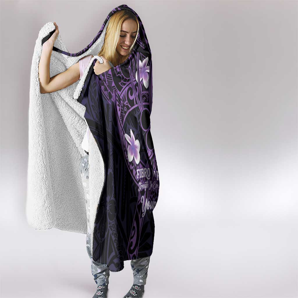 Personalised Fibromyalgia Awareness Month Hooded Blanket Fibro Warrior Strength In Every Struggle LT14 - Polynesian Pride