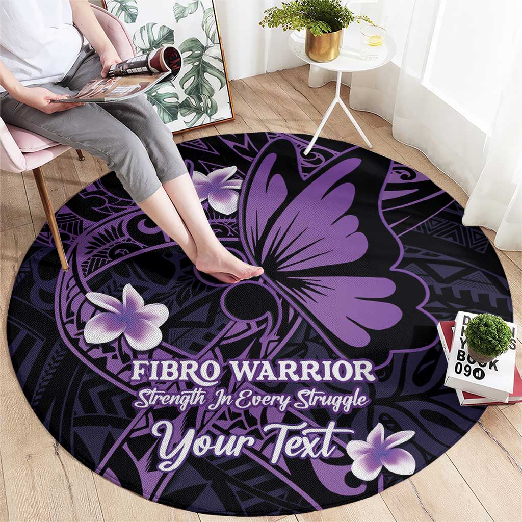 Personalised Fibromyalgia Awareness Month Round Carpet Fibro Warrior Strength In Every Struggle