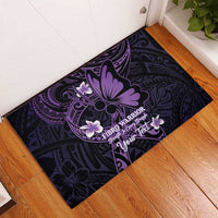 Personalised Fibromyalgia Awareness Month Rubber Doormat Fibro Warrior Strength In Every Struggle LT14 - Polynesian Pride