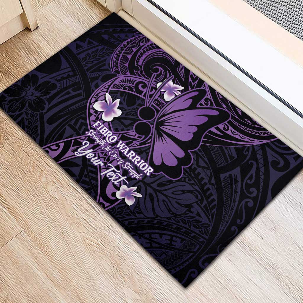 Personalised Fibromyalgia Awareness Month Rubber Doormat Fibro Warrior Strength In Every Struggle LT14 - Polynesian Pride