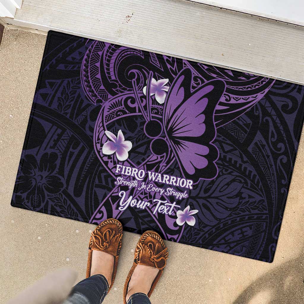 Personalised Fibromyalgia Awareness Month Rubber Doormat Fibro Warrior Strength In Every Struggle LT14 - Polynesian Pride