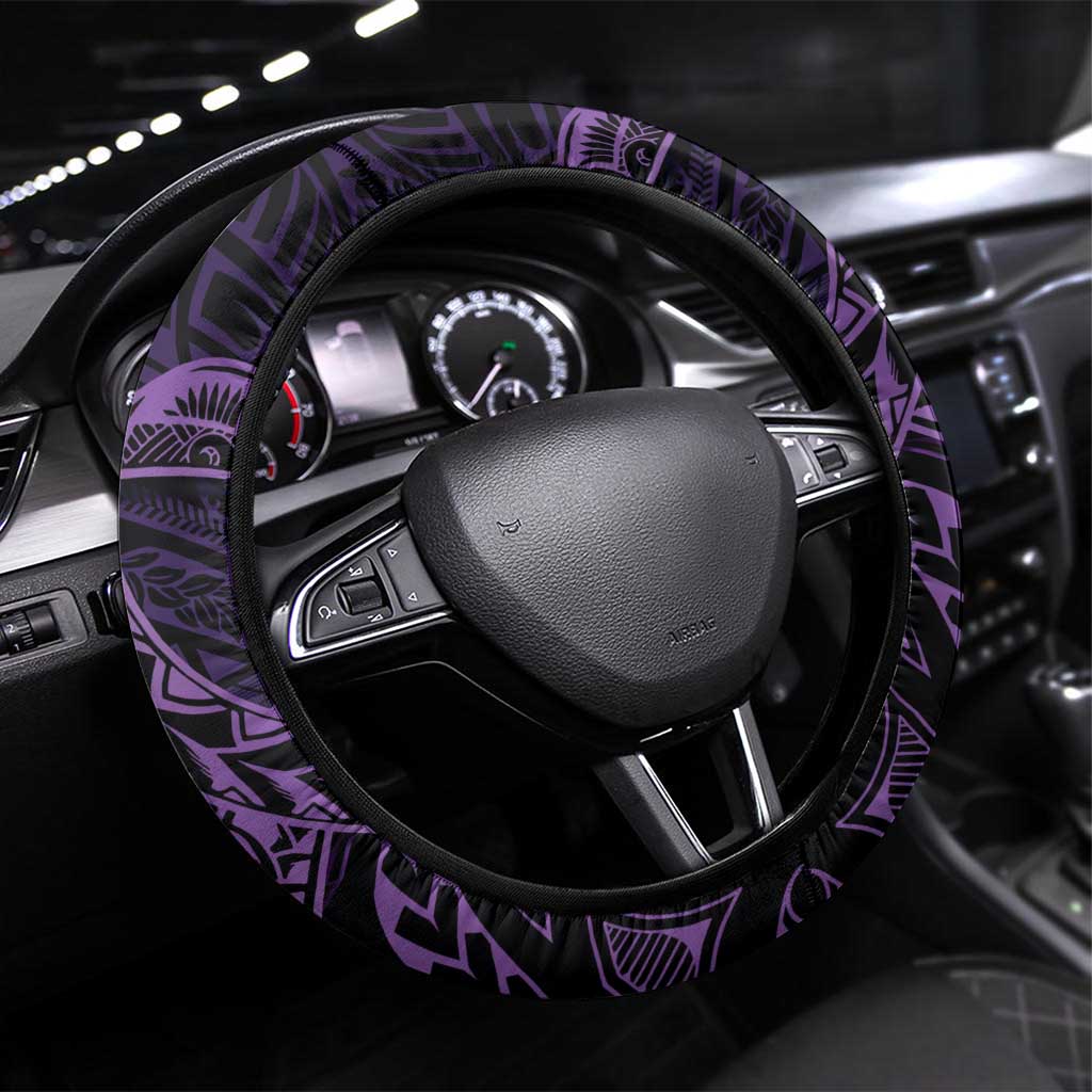Fibromyalgia Awareness Month Steering Wheel Cover Fibro Warrior Strength In Every Struggle LT14 Universal Fit Purple - Polynesian Pride