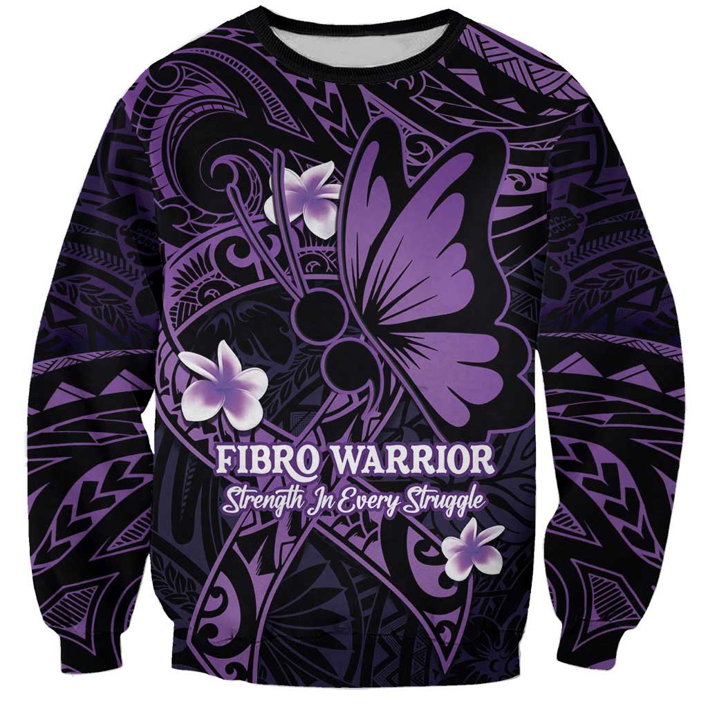 Personalised Fibromyalgia Awareness Month Sweatshirt Fibro Warrior Strength In Every Struggle LT14 Unisex Purple - Polynesian Pride